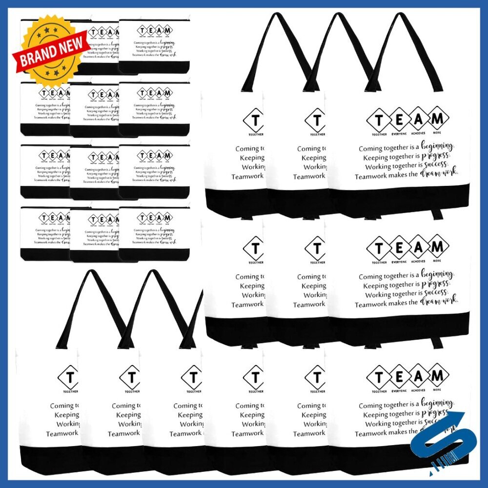 Team Appreciation Canvas Tote Bags Bulk Set Motivational Gift Polyester Cotton